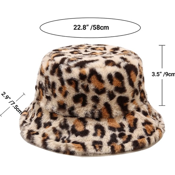 Umeepar Winter Faux Fur Bucket Hat Fluffy Warm Hat for Women Men - Picture 2 of 5